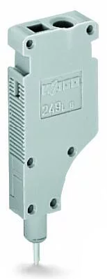 249-145 - L-type end module; modular; with rigid contact pin; End module; 2,50 mm²; gray
