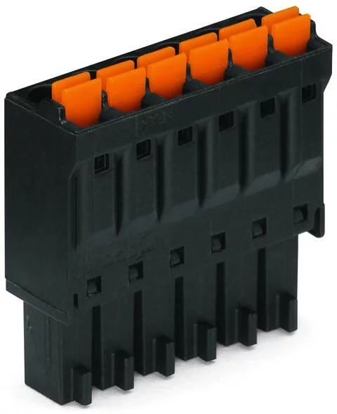 714-105/000-047 - 1-conductor female connector; push-button; 1.5 mm²; Pin spacing 3.5 mm; 5-pole; direct marking; 1,50 mm²; black