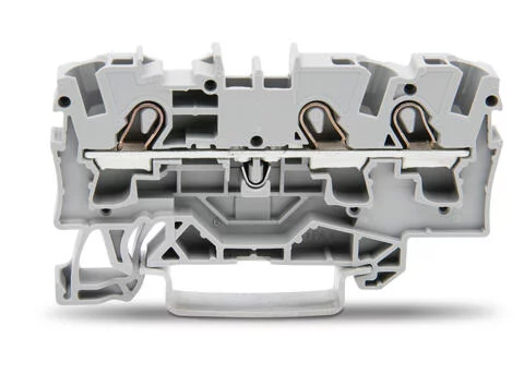 2004-1301 - TOPJOB®S feedthrough terminal block; rail mount; 3-conductor; 6.2 mm wide; gray