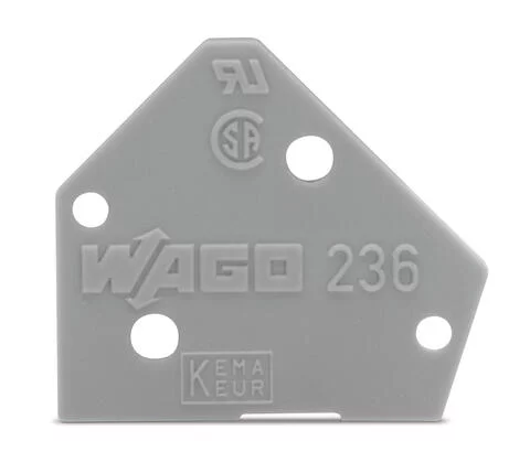 236-300 - End plate; 1 mm thick; snap-fit type; light gray