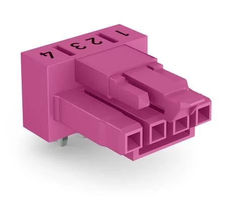 890-884/011-000 - Socket for PCBs; angled; 4-pole; Cod. B; pink 890-884/011-000 - Socket for PCBs; angled; 4-pole; Cod. B; pink
