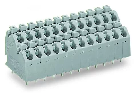 250-702 - Double-deck PCB terminal block; push-button; 1.5 mm²; Pin spacing 5 mm; 4-pole; Push-in CAGE CLAMP®; 1,50 mm²; agate gray