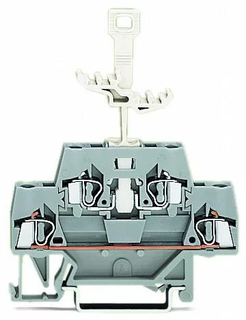 280-521 - Double-deck disconnect/through terminal block; 4-conductor; 5 mm wide; gray/gray
