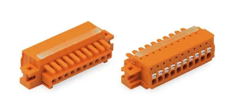 2734-218/027-000 - 1-conductor female connector; push-button; Push-in CAGE CLAMP®; 1.5 mm²; Pin spacing 3.81 mm; 18-pole; 100% protected against mismating; clamping collar; 1,50 mm²; orange