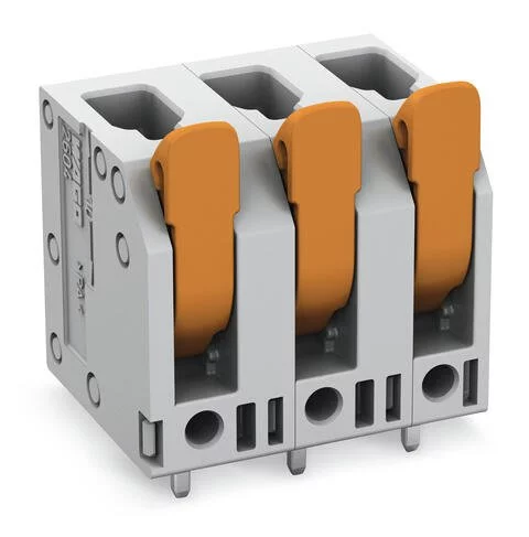 2604-3304 - PCB terminal block; Push-in CAGE CLAMP with operating lever; AWG 24 - 12; Pin spacing 7.5 mm; 4-pole; top entry; gray