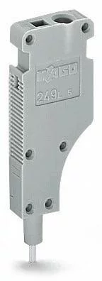249-141 - L-type test plug module; modular; with spring-loaded contact pin; Center module; 1,50 mm²; gray
