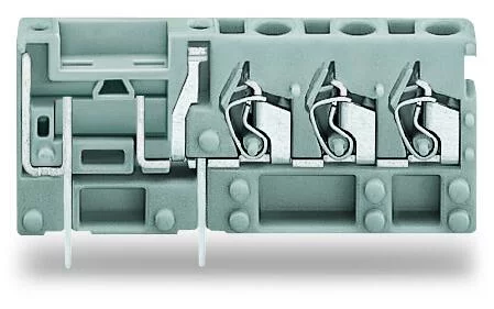 742-163 - Stackable 3-conductor PCB terminal block; with fuse mounting; 2.5 mm²; Pin spacing 5 mm; 1-pole; CAGE CLAMP®; 2,50 mm²; gray