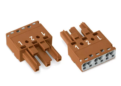 770-1363 - Socket; 3-pole; Cod. S; 4,00 mm²; brown
