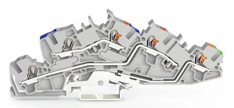 2205-7546 - Multilevel installation terminal block; with operating slots and push-button; 4 mm²; N/L/PE; Push-in CAGE CLAMP®; 4,00 mm²; gray 2205-7546 - Multilevel installation terminal block; with operating slots and push-button; 4 mm²; N/L/PE; Push-in CAGE CLAMP®; 4,00 mm²; gray