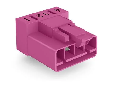 890-894/011-000 - Plug for PCBs; angled; 4-pole; Cod. B; pink 890-894/011-000 - Plug for PCBs; angled; 4-pole; Cod. B; pink