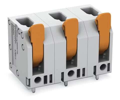 2604-3508 - PCB terminal block; Push-in CAGE CLAMP with operating lever; AWG 24 - 12; Pin spacing 11.5 mm; 8-pole; top entry; gray
