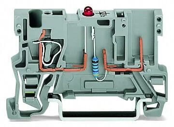 769-239/281-434 - LED carrier terminal block; red LED (PN); rail-mount; 1-pin/1-conductor; 5 mm wide; gray