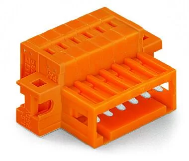 734-346/019-000 - 1-conductor male connector; CAGE CLAMP®; 1.5 mm²; Pin spacing 3.81 mm; 16-pole; 100% protected against mismating; clamping collar; 1,50 mm²; orange