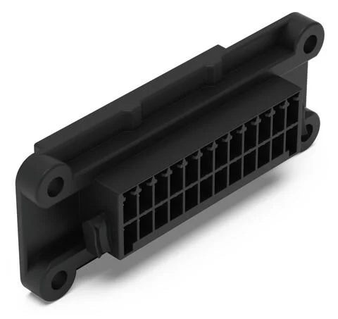 713-1492/037-000 - Panel feedthrough male connector; 100% protected against mismating; 24-pole; Pin spacing 3.5 mm; black