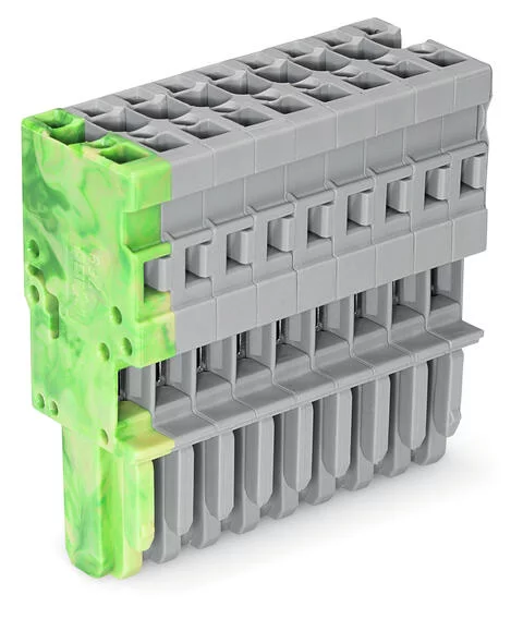 769-109/000-037 - 1-conductor female connector; CAGE CLAMP®; 4 mm²; Pin spacing 5 mm; 9-pole; coding finger; 4,00 mm²; gray, green-yellow