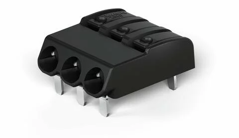 2060-1473/998-404 - THR PCB terminal block; push-button; Push-in CAGE CLAMP; AWG 24 - 18; Pin spacing 4 mm; 3-pole; in tape-and-reel packaging; black