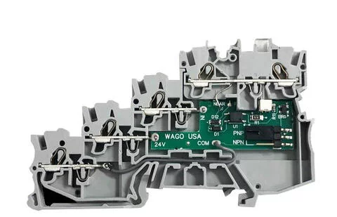 2000-5420/1399-987 - 4-conductor sensor terminal block; with colored conductor entries; 1 mm²; Push-in CAGE CLAMP®; 1,00 mm²; gray