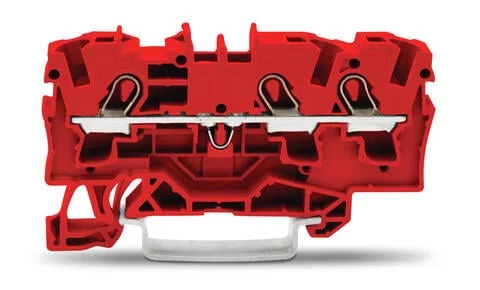 2004-1303 - TOPJOB®S feedthrough terminal block; rail mount; 3-conductor; 6.2 mm wide; red