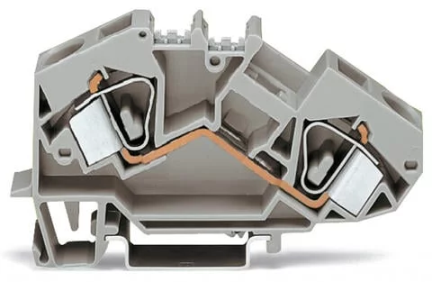 783-601 - Feedthrough terminal block; angled; rail mount; 2-conductor; 12 mm wide; gray