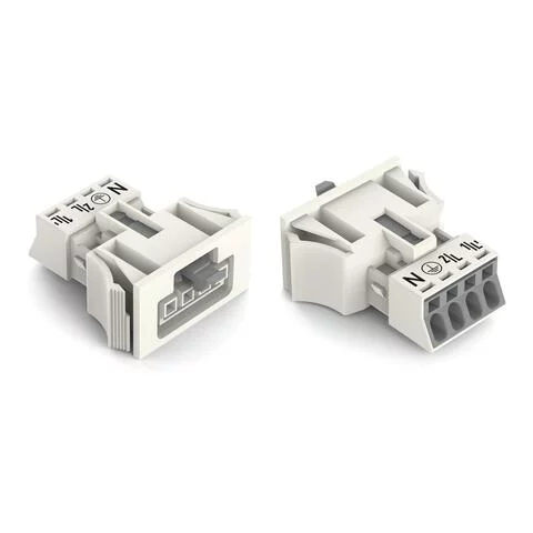 890-724 - WINSTA® through-panel socket (female); MINI; snap-in; 1/2/3/4 marking; 4-pole; white