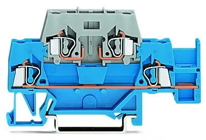 280-891 - Double-deck terminal block; with additional jumper position on lower level; for DIN-rail 35 x 15 and 35 x 7.5; 2.5 mm²; CAGE CLAMP®; 2,50 mm²; gray/gray