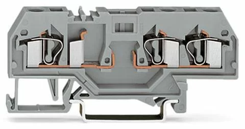 281-610 - 3-conductor carrier terminal block; for DIN-rail 35 x 15 and 35 x 7.5; 4 mm²; CAGE CLAMP®; 4,00 mm²; gray