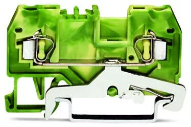 280-907 - 2-conductor ground terminal block; 2.5 mm²; center marking; for DIN-rail 35 x 15 and 35 x 7.5; CAGE CLAMP®; 2,50 mm²; green-yellow