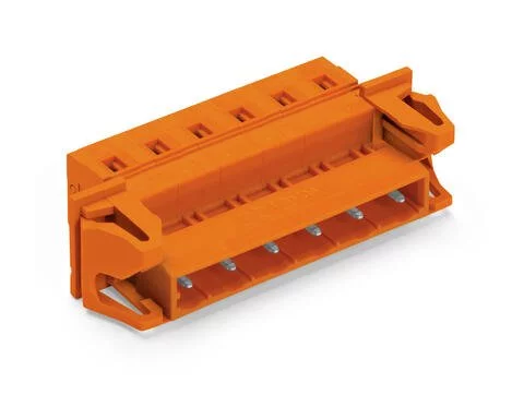 731-641/114-000 - 1-conductor male connector; CAGE CLAMP®; 2.5 mm²; Pin spacing 7.62 mm; 11-pole; Snap-in flange; 2,50 mm²; orange