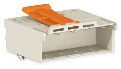 2092-3523/020-000 - 1-conductor male connector; Push-in CAGE CLAMP®; 2.5 mm²; Pin spacing 7.5 mm; 3-pole; DIN-35 rail/panel mounting; Snap-in mounting feet; Integrated release lever; 2,50 mm²; light gray