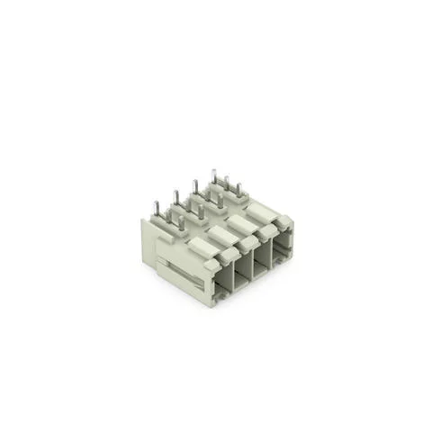 831-3644 - THT male header; 1.0 x 1.2 mm solder pin; angled; 100% protected against mismating; Pin spacing 7.62 mm; 4-pole; light gray 831-3644 - THT male header; 1.0 x 1.2 mm solder pin; angled; 100% protected against mismating; Pin spacing 7.62 mm; 4-pole; light gray