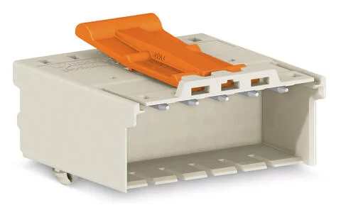 2092-1523/020-000 - 1-conductor male connector; Push-in CAGE CLAMP®; 2.5 mm²; Pin spacing 5 mm; 3-pole; DIN-35 rail/panel mounting; Snap-in mounting feet; Integrated release lever; 2,50 mm²; light gray
