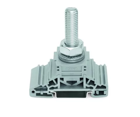 885-112 - Stud terminal block; lateral marker slots; for DIN-rail 35 x 15 and 35 x 7.5; 1 stud, M12; 120,00 mm²; gray