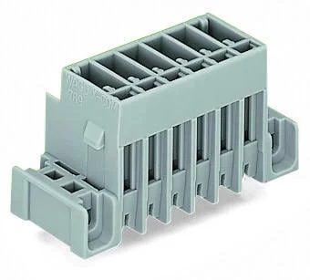 769-634/003-000 - THT male header; 1.0 x 1.0 mm solder pin; straight; clamping collar; Pin spacing 5 mm; 4-pole; gray 769-634/003-000 - THT male header; 1.0 x 1.0 mm solder pin; straight; clamping collar; Pin spacing 5 mm; 4-pole; gray