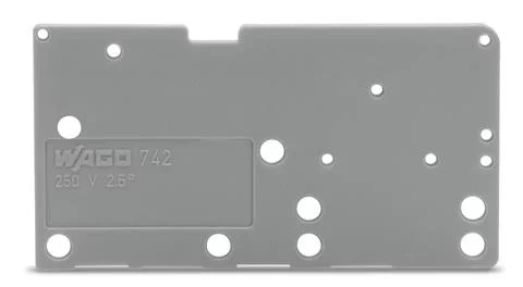 742-450 - End plate; snap-fit type; 1.5 mm thick; blue