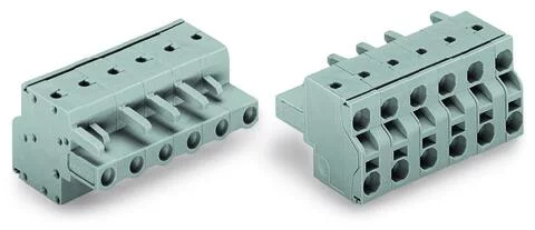 231-2202/026-000 - 2-conductor female connector; Push-in CAGE CLAMP®; 2.5 mm²; Pin spacing 7.5 mm; 2-pole; with integrated end plate; 2,50 mm²; gray
