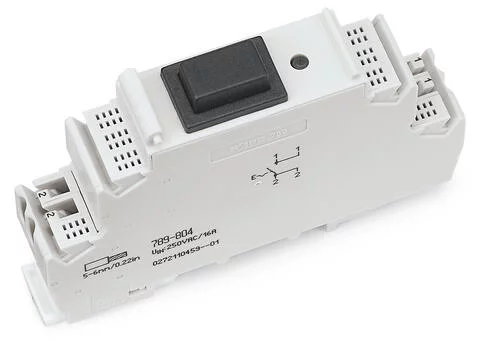 789-804 - Switching module; with latching pushbutton; Switching voltage: 250 VAC; Switching current: 16 A