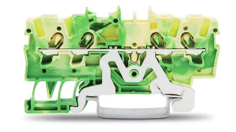 2001-1407 - TOPJOB®S ground terminal block; rail mount; 4-conductor; 4.2 mm wide; green-yellow