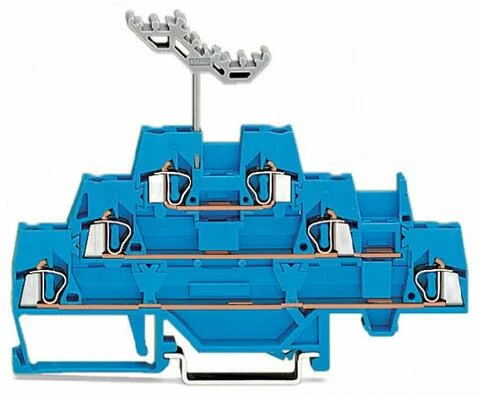 280-551 - Triple-deck terminal block; Through/through/through terminal block; for DIN-rail 35 x 15 and 35 x 7.5; 2.5 mm²; CAGE CLAMP®; 2,50 mm²; blue/blue/blue