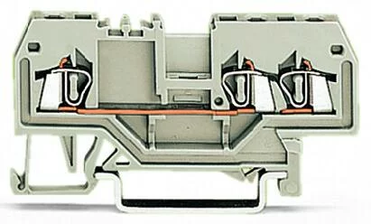 279-993 - 3-conductor through terminal block; 1.5 mm²; suitable for Ex e II applications; center marking; for DIN-rail 35 x 15 and 35 x 7.5; CAGE CLAMP®; 1,50 mm²; light gray