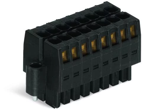 713-1105/107-000 - 1-conductor female connector, 2-row; CAGE CLAMP®; 1.5 mm²; Pin spacing 3.5 mm; 10-pole; 100% protected against mismating; Screw flange; 1,50 mm²; black