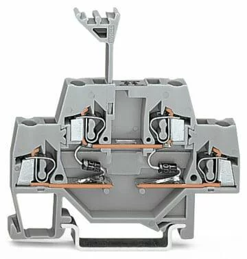 280-941/281-489 - Component terminal block; double-deck; with 2 diodes 1N4007; Bottom anode; for DIN-rail 35 x 15 and 35 x 7.5; 2.5 mm²; CAGE CLAMP®; 2,50 mm²; gray