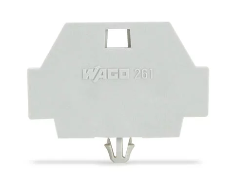 261-371 - End plate; with snap-in mounting foot; gray