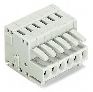 734-108 - 1-conductor female connector; CAGE CLAMP®; 1.5 mm²; Pin spacing 3.5 mm; 8-pole; 100% protected against mismating; 1,50 mm²; light gray