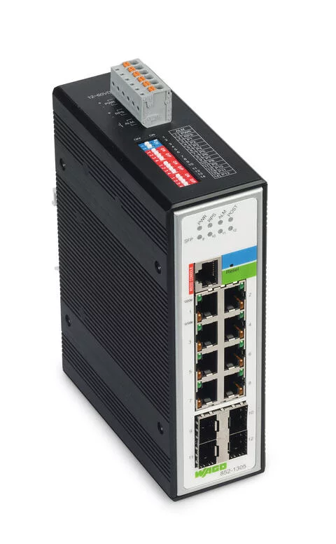 852-1305 - Industrial managed switch; 8 - 10/100/1000 Mb/s ports; 4 - 1000 Mb/s Fiber Optic ports 852-1305 - Industrial managed switch; 8 - 10/100/1000 Mb/s ports; 4 - 1000 Mb/s Fiber Optic ports