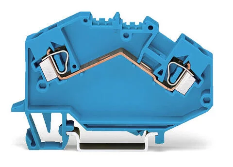 781-604 - Feedthrough terminal block; angled; rail mount; 2-conductor; 6 mm wide; blue