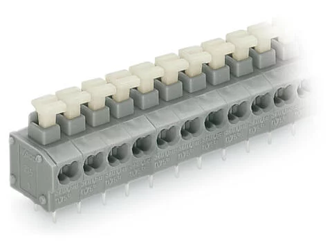 235-462/331-000 - 2-conductor PCB terminal block; push-button; 0.75 mm²; Pin spacing 5/5.08 mm; 12-pole; PUSH WIRE®; 0,75 mm²; gray