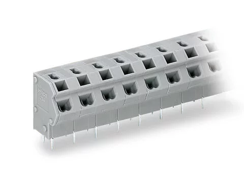 254-254 - 2-conductor PCB terminal block; 0.75 mm²; Pin spacing 7.5/7.62 mm; 4-pole; PUSH WIRE®; 0,75 mm²; gray