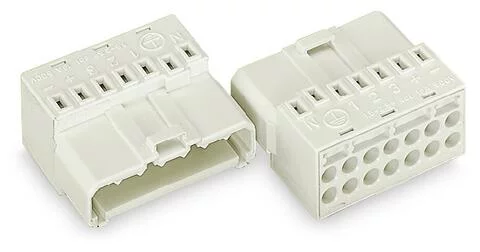 267-510 - Male connector with connect. for ground; without ground contact; 7-pole; 2,50 mm²; white