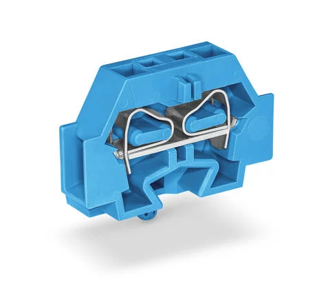 262-314 - 2-conductor terminal block; without push-buttons; suitable for Ex i applications; with snap-in mounting foot; 1-pole; for plate thickness 0.6 - 1.2 mm; Fixing hole 3.5 mm Ø; 4 mm²; CAGE CLAMP®; 4,00 mm²; blue