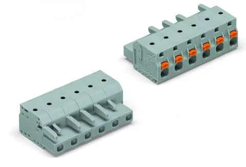 2231-216/026-000 - Female plug; 16-pole; push-button; 12 AWG max; pin spacing 7.5 mm;1-conductor per pole; gray